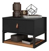 Mesa de cabeceira sigma casa d 0,32 de largura preto/noce Mesa de cabeceira sigma casa d 0,32 de largura preto/noce