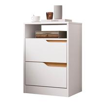 Mesa de Cabeceira Sole 02 gavetas Branco Freijo Flex - Móveis Albatroz Mesa de Cabeceira Sole 02 gavetas Branco Freijo Flex - Móveis Albatroz