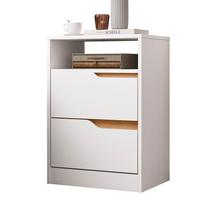 Mesa de Cabeceira Sole 2 Gavetas Branco/Freijó - ABZ