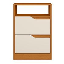 Mesa de Cabeceira Sole 2 Gavetas Cinamomo/Off White - ABZ