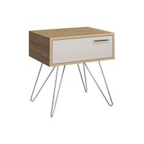 Mesa de Cabeceira Solteiro 881 c/ 1 Gaveta Noce/Off White - Carraro Mesa de Cabeceira Solteiro 881 c/ 1 Gaveta Noce/Off White - Carraro