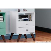 Mesa de Cabeceira Solteiro RT3103 c/ 2 Gavetas Branco - Movelbento