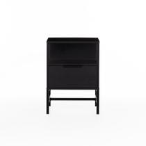 Mesa de Cabeceira Square 1 Gaveta 1 Nicho 43 cm x 40 cm Preto Petar