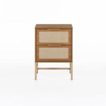 Mesa de Cabeceira Square 2 Gavetas 43 cm x 40 cm Louro Freijó - Telinha Rattan Mesa de Cabeceira Square 2 Gavetas 43 cm x 40 cm Louro Freijó - Telinha Rattan