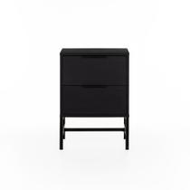 Mesa de Cabeceira Square 2 Gavetas 43 cm x 40 cm Preto Petar