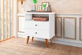 Mesa De Cabeceira Status 2 Gavetas Branco