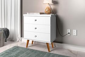 Mesa De Cabeceira Status 3 Gavetas Branco