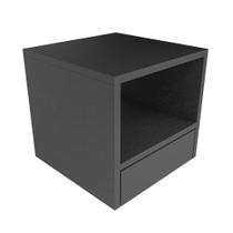 Mesa de cabeceira suspensa com prateleira gaveta inferior e nicho