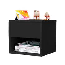 Mesa De Cabeceira Suspensa Mudo Box Quarto Cama Lalá Preto
