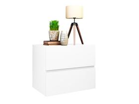 Mesa de Cabeceira Suspensa Para Quarto Com 2 Gavetas Montado 30x30x20cm MDF Branco TX