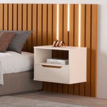 Mesa De Cabeceira Suspensa Parede 1 Gaveta Branco Pérola Mesa De Cabeceira Suspensa Parede 1 Gaveta Branco Pérola