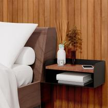 Mesa de Cabeceira Suspensa Preta em Aço Linha Home Padrão Morphi Design 45cm