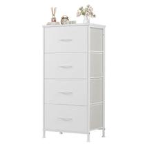 Mesa de cabeceira Sweetcrispy Small Bedroom Cômoda com 4 gavetas branca