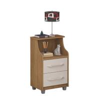 Mesa de Cabeceira Topázio MDF 2 Gavetas Organizador Quarto