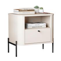 Mesa de Cabeceira Tucupí Slim Off White Preto JB Bechara 32709 Mesa de Cabeceira Tucupí Slim Off White Preto JB Bechara 32709