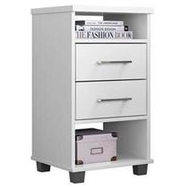 Mesa de Cabeceira Valente com 2 Gavetas Rud Rack Cor Branco