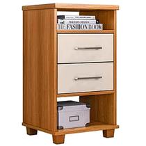 Mesa de Cabeceira Valente com 2 Gavetas Rud Rack Cor Cedro Areia