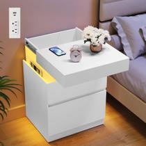Mesa de cabeceira VASAGLE Kailyn com tomadas e luzes LED
