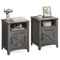 Mesa de cabeceira VASAGLE LIRY Collection Farmhouse Misty Grey x2