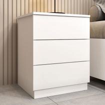 Mesa de Cabeceira Veronna 3 Gavetas Neve - Tcil Móveis