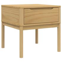Mesa de cabeceira vidaXL Floor encerada marrom em madeira maciça de pinho 55x55x54cm