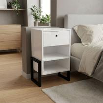 Mesa de Cabeceira Wolli 1 Gaveta Branco M05 - D'Rossi