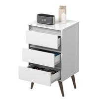 Mesa de Cabeceira Wood com 3 Gavetas, Design Moderno, Organização Quarto