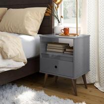 Mesa de Cabeceira Wood NEW Cinza litoranea Quarto