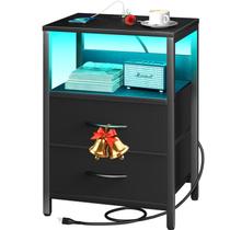 Mesa de cabeceira Yoobure com estação de carregamento LED Night Stand
