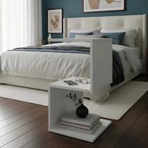 Mesa de Cabeceira Z Branco MDF Decoração Nicho Quarto Sala Escritório