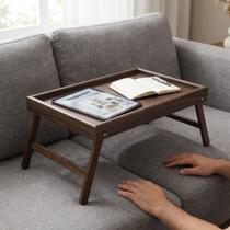 Mesa De Cafe Da Manha Na Cama E Sofa Tabuleiro De Bambu Dobravel Multiuso Suporte Para Livros