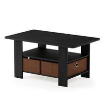 Mesa de café Furinno Andrey com gaveta de lixo Americano Brown