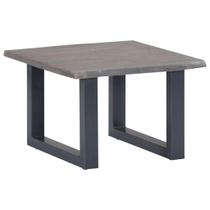 Mesa de café vidaXL cinza em madeira maciça de acácia com moldura de ferro Mesa de café vidaXL cinza em madeira maciça de acácia com moldura de ferro