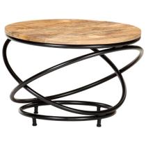 Mesa de café vidaXL ELEMENT HARBOR Black Solid Rough Mango Wood