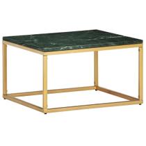 Mesa de café VidaXL Green Real Stone com textura de mármore 60x60x35cm
