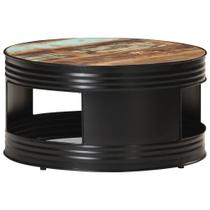 Mesa de café vidaXL Industrial de madeira recuperada com estrutura de ferro Mesa de café vidaXL Industrial de madeira recuperada com estrutura de ferro