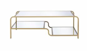 Mesa de café Yardlio Astrid Gold Mirror 132x61x46 cm
