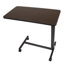 Mesa de cama hospitalar Carex ROS-OBT ajustável com rodas marrons