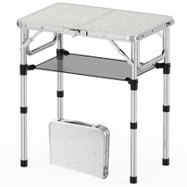Mesa de camping dobrável de alumínio ajustável YihuiKo 61 x 41 cm