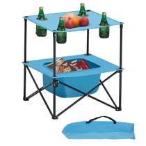 Mesa de Camping Plegable Impermeable Azul VEVOR