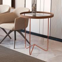 Mesa de Canto Alamanda com Espelho Castanho/Bronze - Jb Bechara