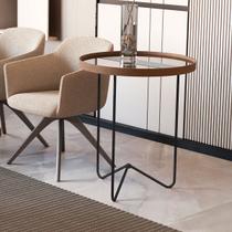 Mesa de Canto Alamanda com Espelho Castanho/Preto - Jb Bechara