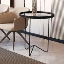 Mesa de Canto Alamanda com Espelho Preto/Preto - Jb Bechara