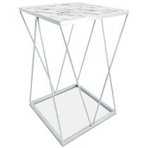 Mesa De Canto Alta Modelo Industrial Wire Lateral Decoração Para Sala