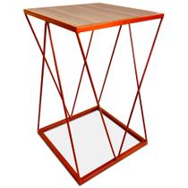 Mesa De Canto Alta Modelo Industrial Wire Lateral Decoração Para Sala