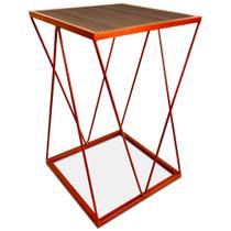 Mesa De Canto Alta Modelo Industrial Wire Lateral Decoração Para Sala