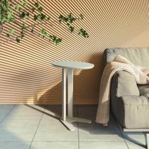 Mesa de Canto Apoio Oval 60cm 100% MDF Off White Dalla Costa