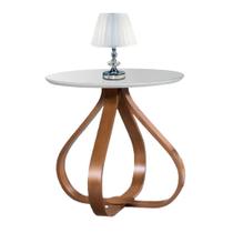 Mesa de Canto Bella Redonda Off White 60 cm