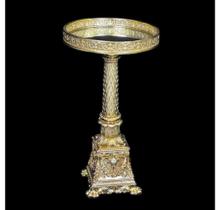 Mesa de Canto Classica Dourado Escamas Redonda Mesa de Canto Classica Dourado Escamas Redonda