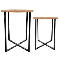 Mesa De Canto Dupla Gana Redonda Decoração Para Sala Preto/Jade Mesa De Canto Dupla Gana Redonda Decoração Para Sala Preto/Jade